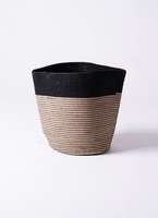 鉢カバー Rib Basket(リブバスケット) 8号鉢用 Natural and Black