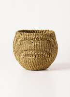 鉢カバー Abaca Basket(アバカバスケット) オリーブ 4号