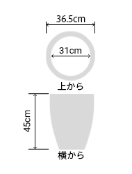 サイズ:外径 36.5cm、内径 31cm、高さ 45cm