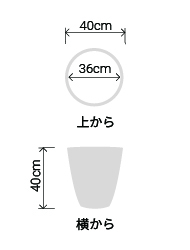 サイズ:外径 40cm、内径 36cm、高さ 40cm